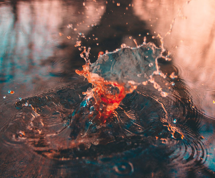 splash of water close up